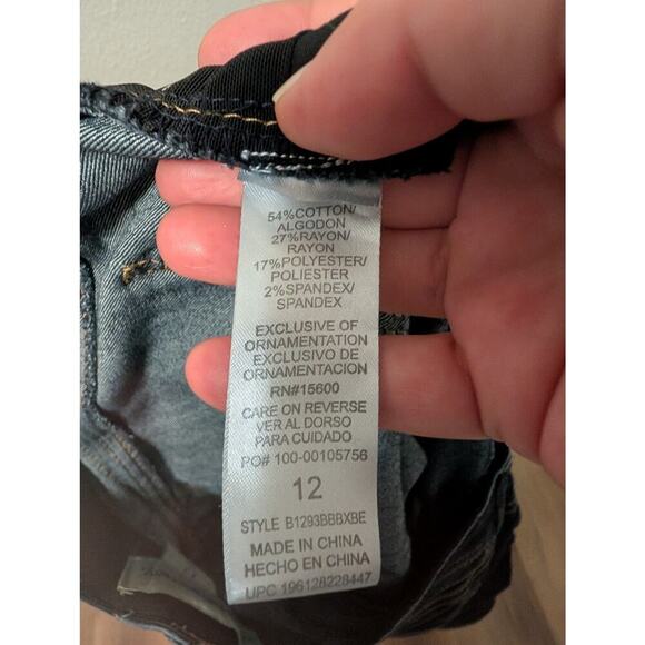 Democracy Womens Absolution Ankle Jeans Size 12 Dark Wash Skinny Whiskered‎ - Picture 8 of 9